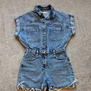 Zara Blue Denim Romper